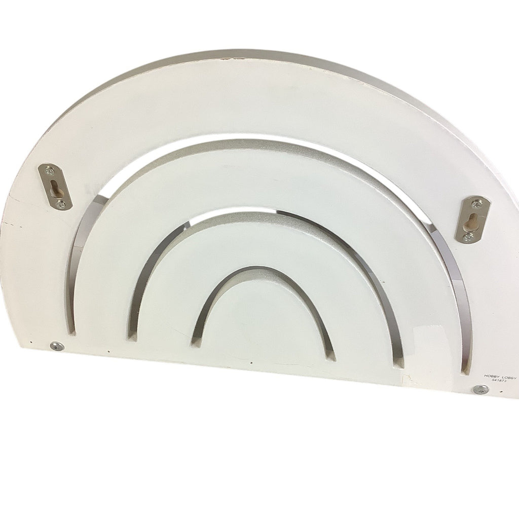 Hobby Lobby Rainbow Wall Decor Pastel Wood Glitter Cloud Nursery Room 19” x 13”