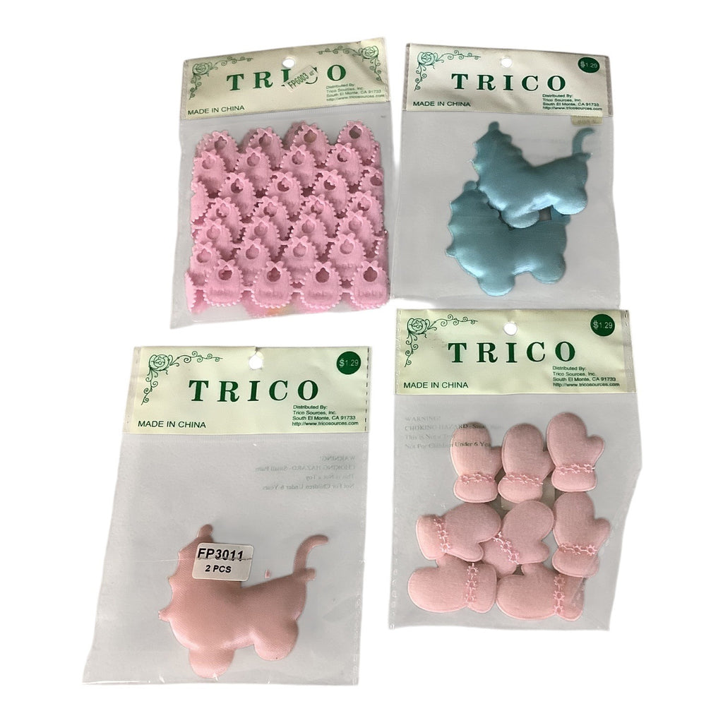 Trico Baby Themed Craft Embellishments 4 Sets Pink And Blue Colors