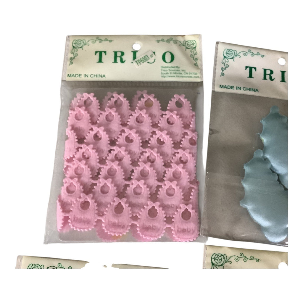 Trico Baby Themed Craft Embellishments 4 Sets Pink And Blue Colors