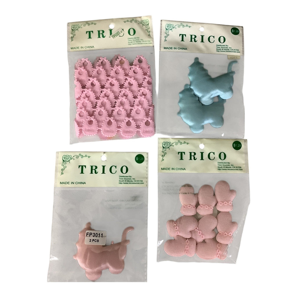 Trico Baby Themed Craft Embellishments 4 Sets Pink And Blue Colors
