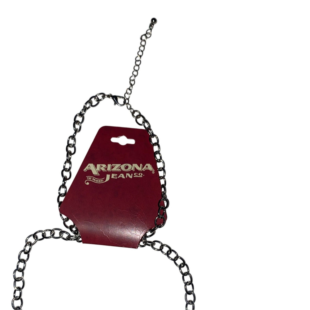 Arizona Jean Co. Fashion Necklace Owl & Leaf Charms Beaded Chain Multicolor 28"