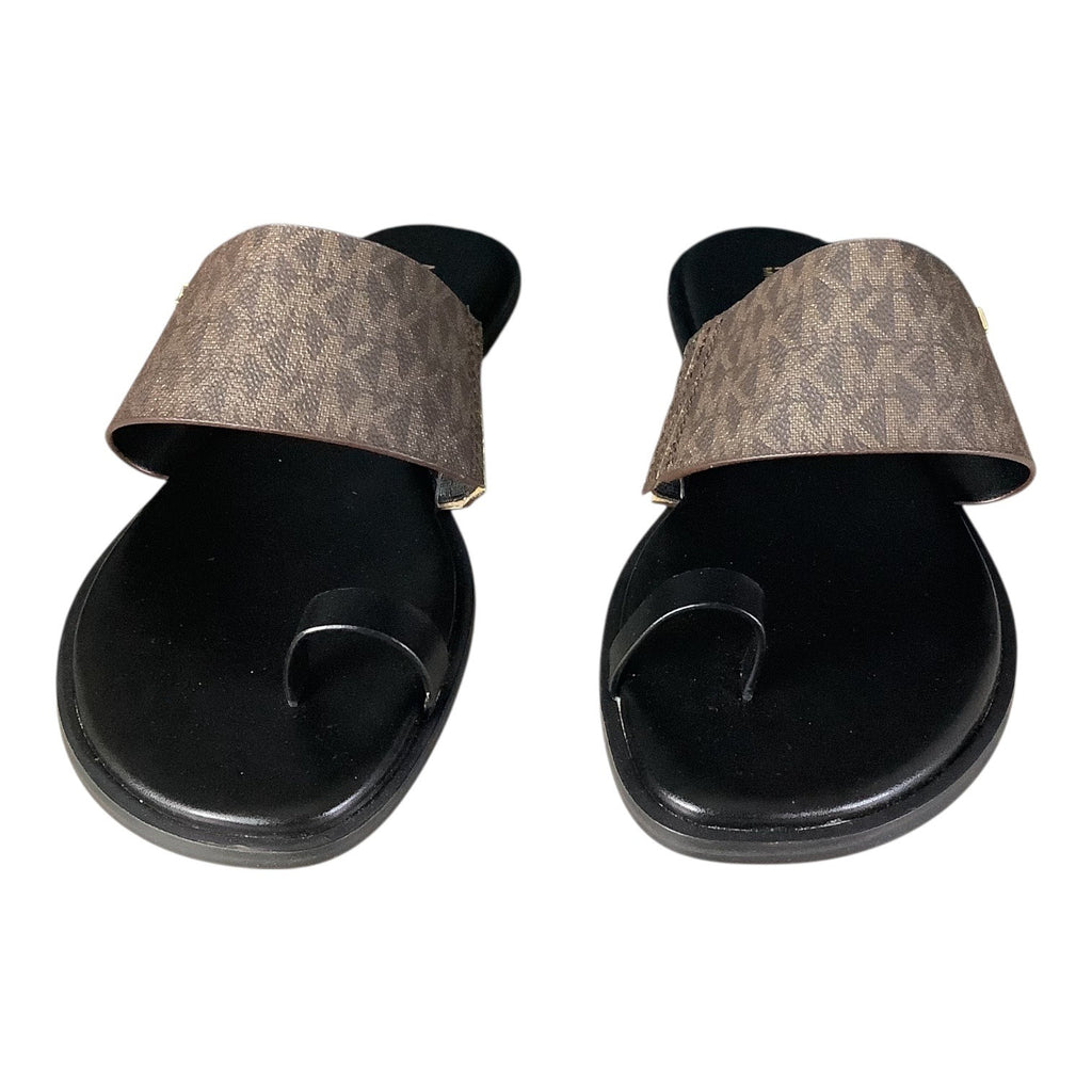 Michael Kors August Flat Sandals Women’s Slip On Size 8 M Brown and Black