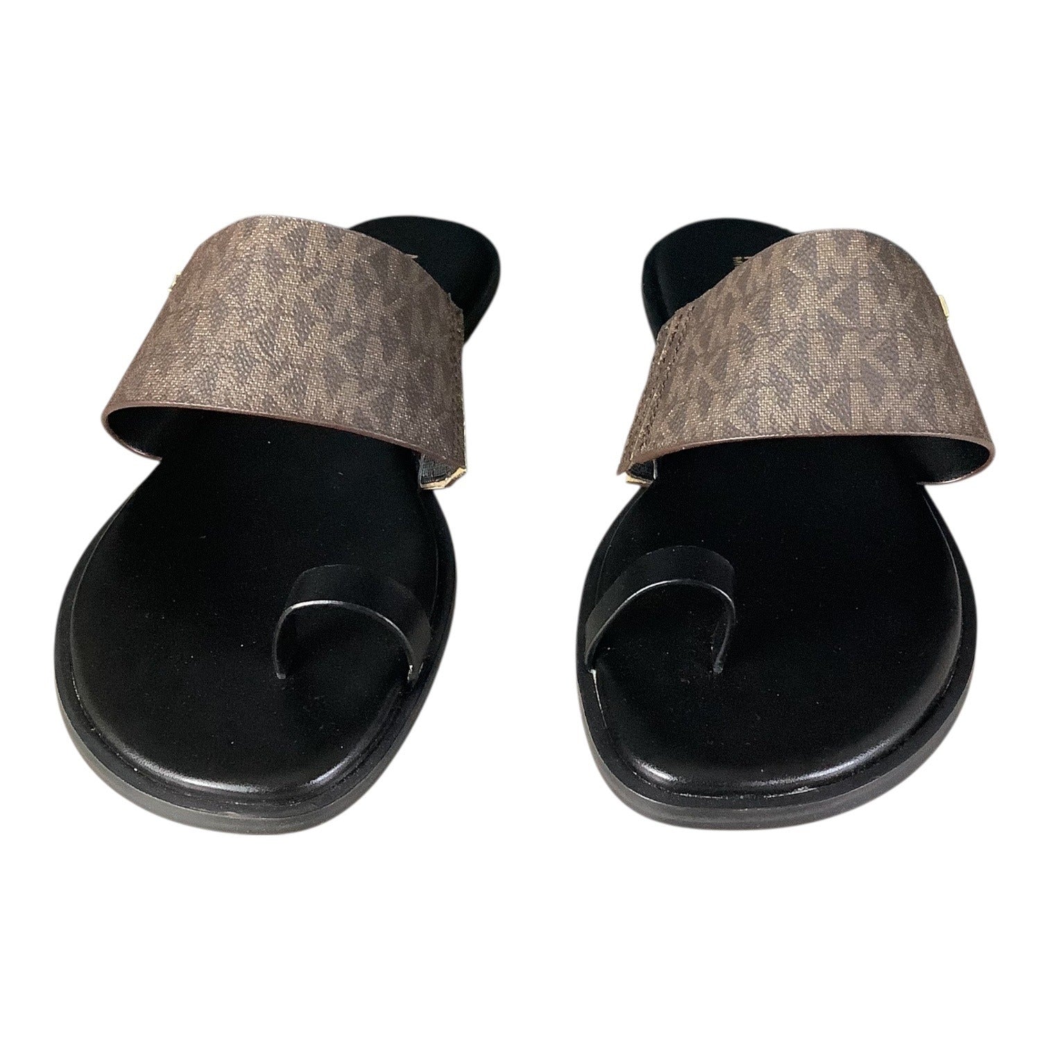 Michael Kors August Flat Sandals Women’s Slip On Size 8 M Brown and Black