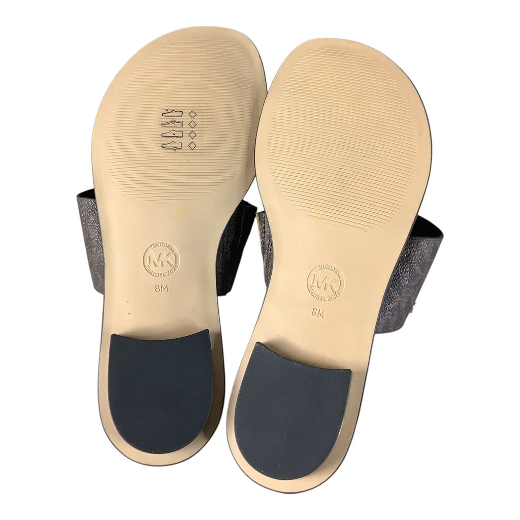 Michael Kors August Flat Sandals Women’s Slip On Size 8 M Brown and Black