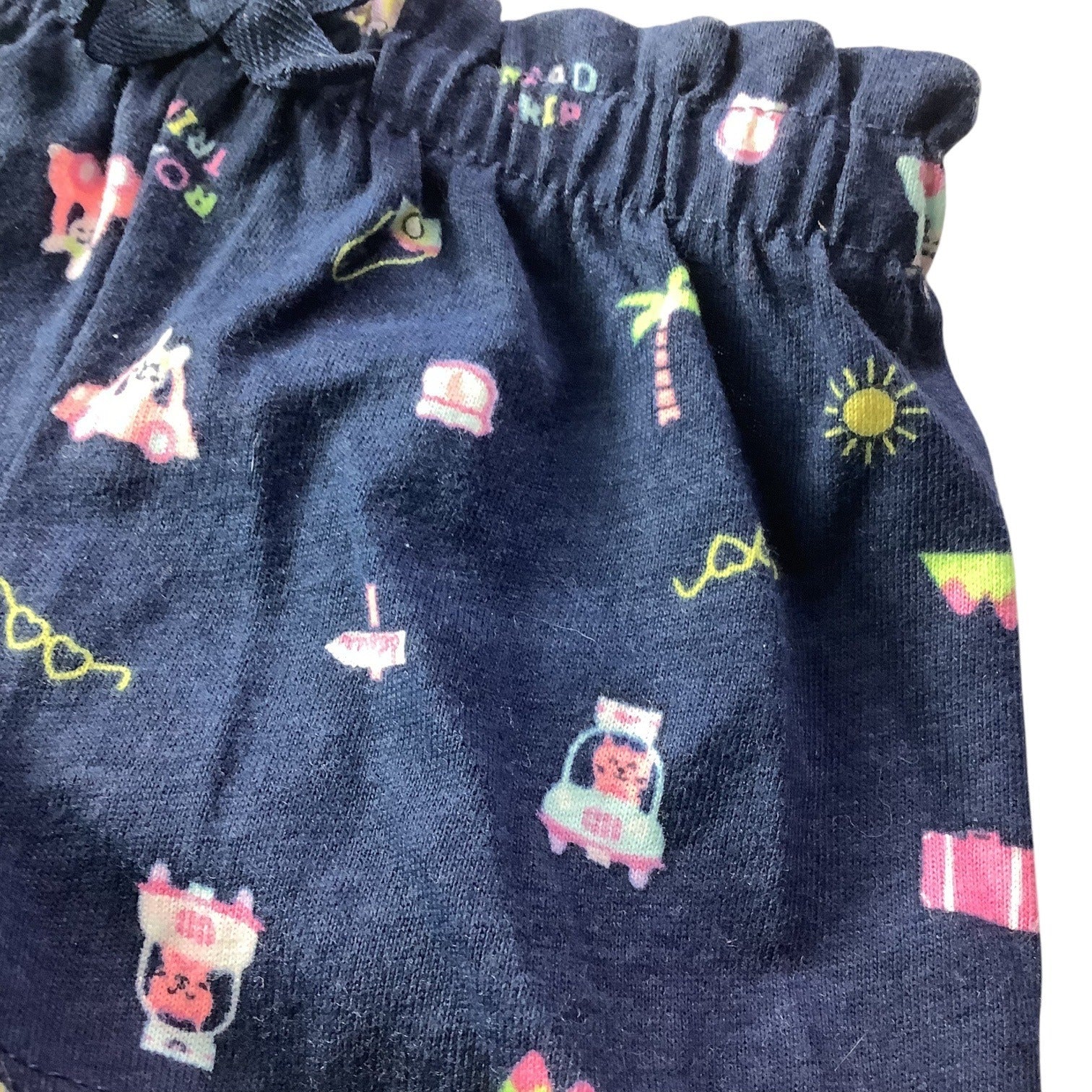 Lot Of 2pc Garanimals Baby Girl Shorts Size 6-9m & 0-3m Navy Elastic Waist