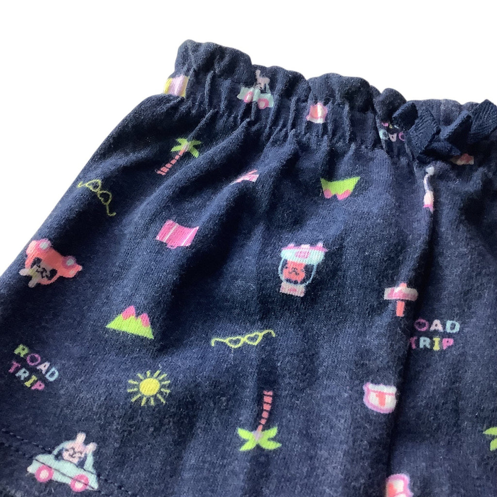 Lot Of 2pc Garanimals Baby Girl Shorts Size 6-9m & 0-3m Navy Elastic Waist