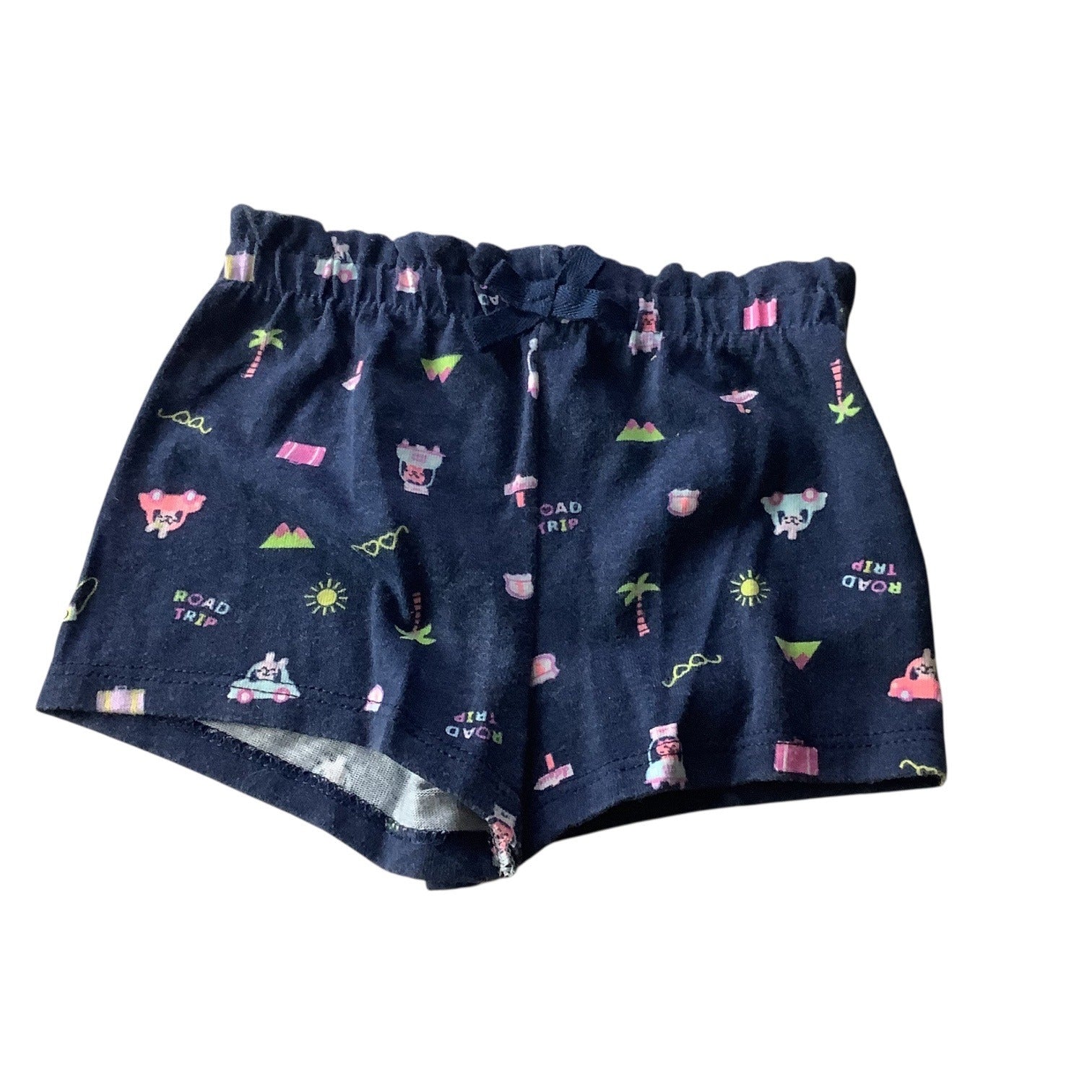 Lot Of 2pc Garanimals Baby Girl Shorts Size 6-9m & 0-3m Navy Elastic Waist