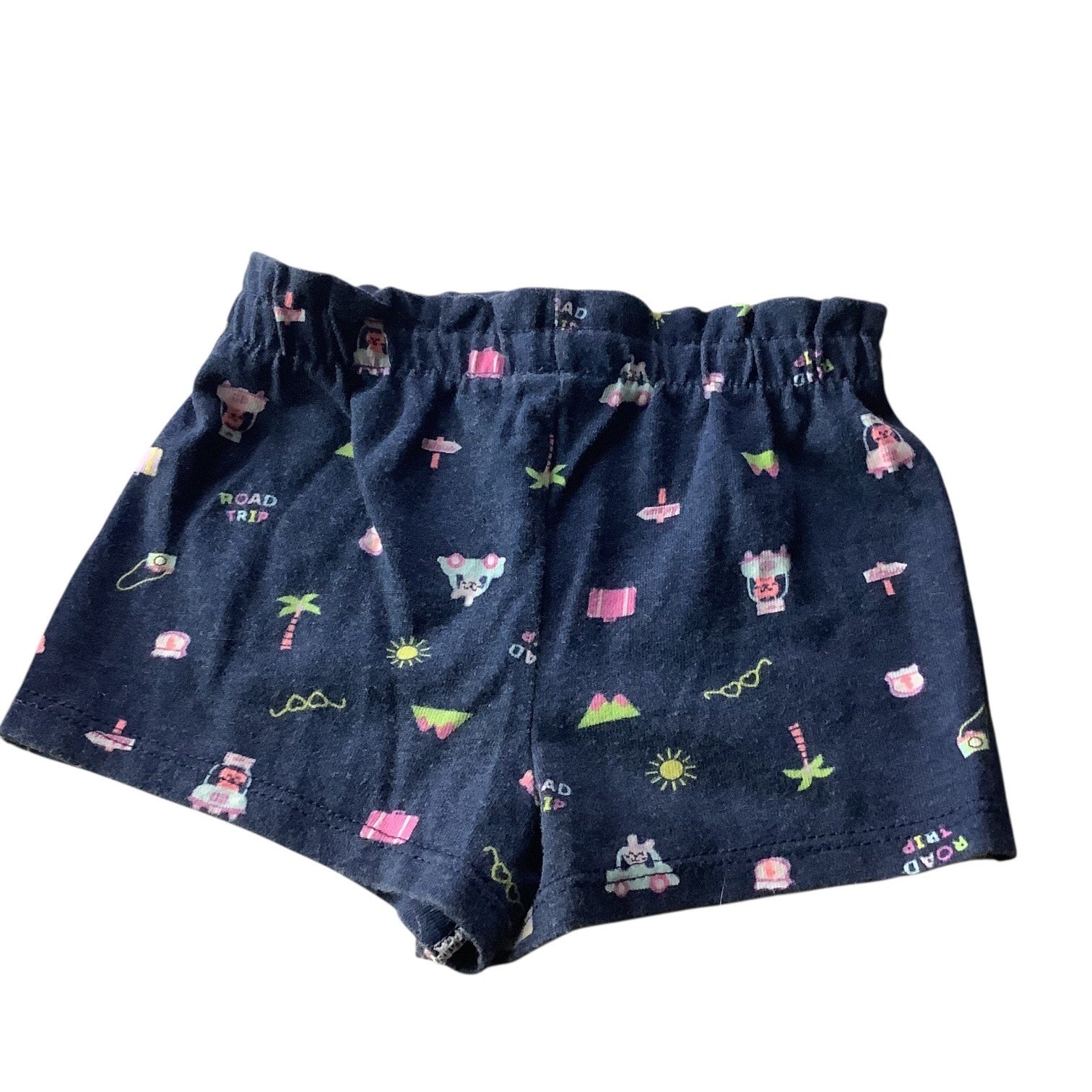 Lot Of 2pc Garanimals Baby Girl Shorts Size 6-9m & 0-3m Navy Elastic Waist
