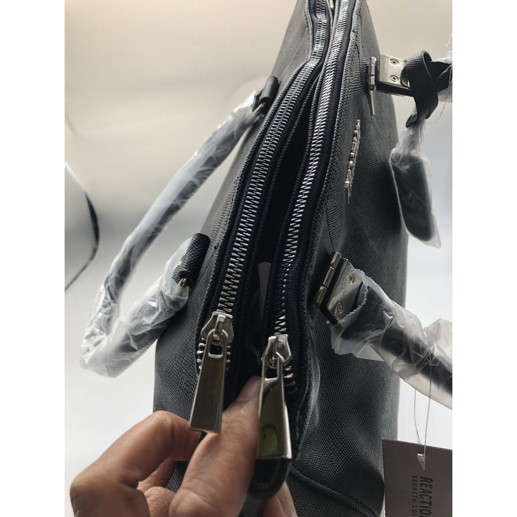 Kenneth Cole Reaction KN1659 Arbol Dome Satchel Handbag Black Zip & Snap Closure