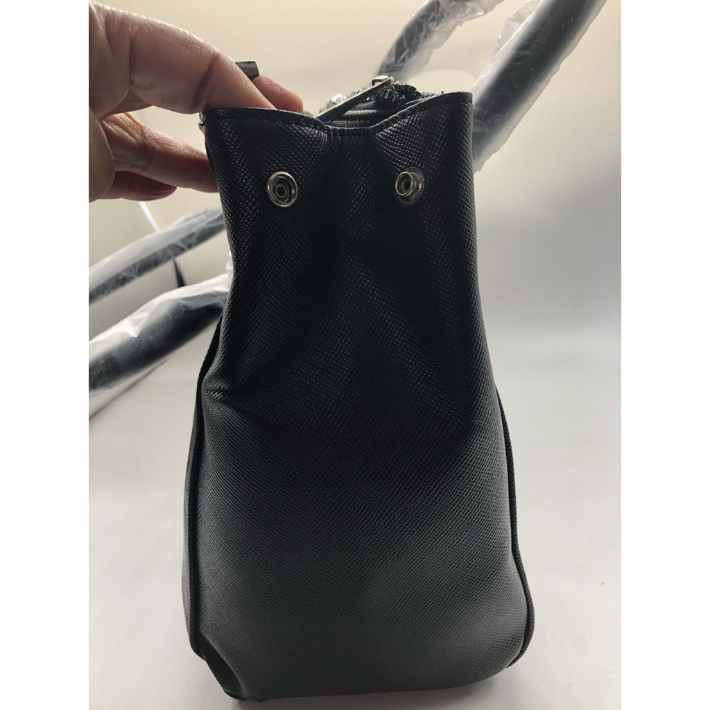 Kenneth Cole Reaction KN1659 Arbol Dome Satchel Handbag Black Zip & Snap Closure