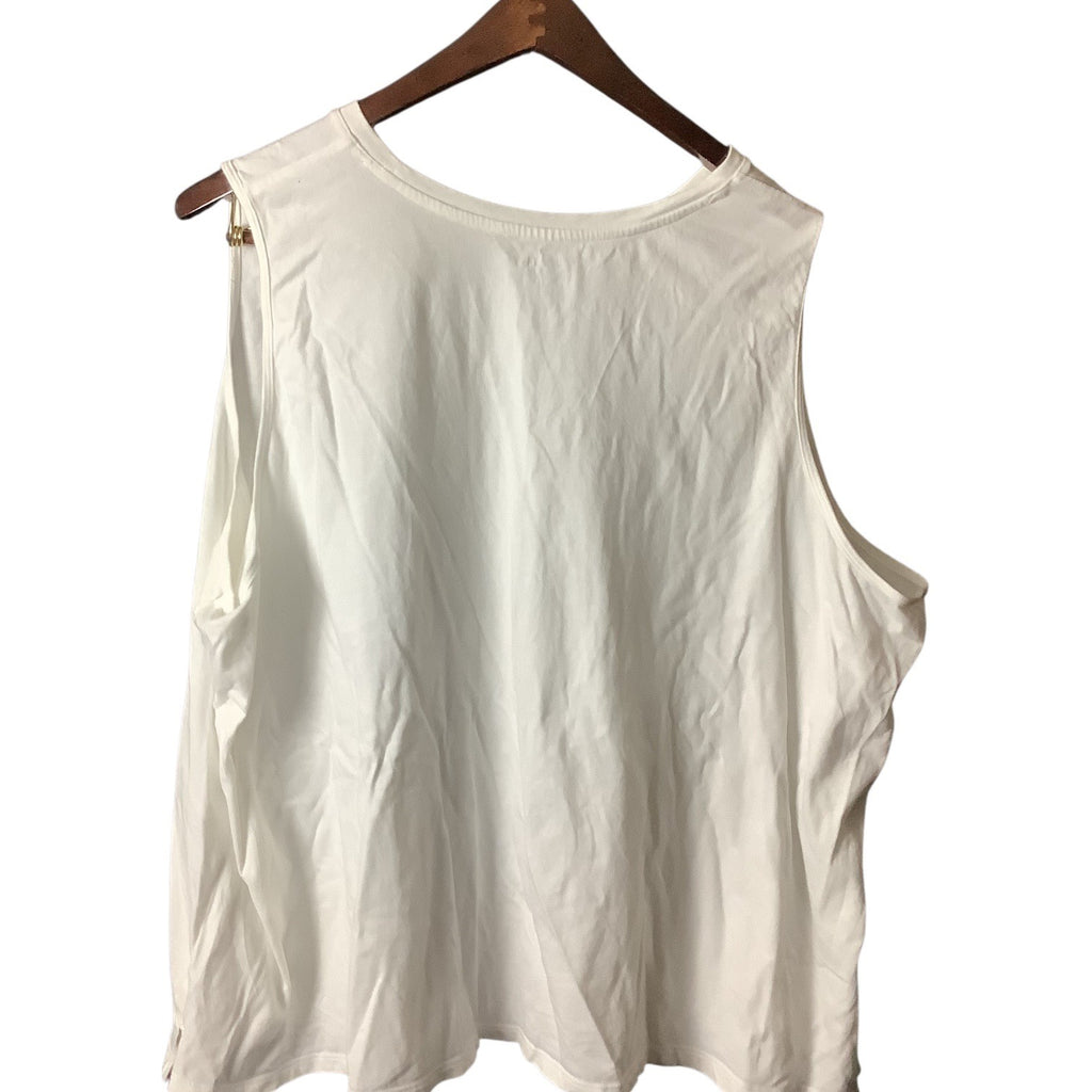 Old Navy Womens Graphic Tank Top Size 4X White Palm Tree Print Sleeveless