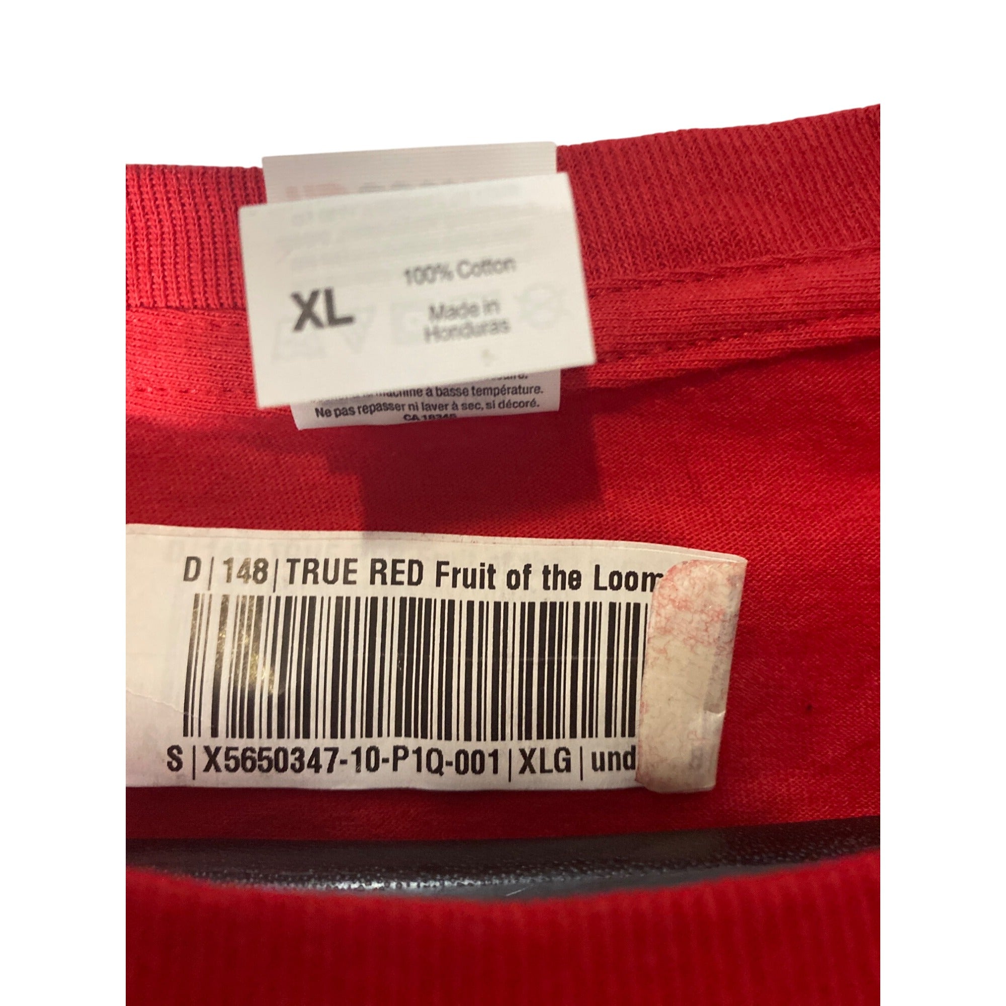 Fruit Of The Loom Men's Red "Mechanic" Graphic T-Shirt XL Crew Neck Short Sleeves